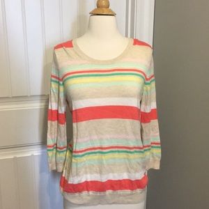 Gap Striped Top with Back Zipper Detail